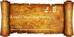 Legányi Barbara névjegykártya