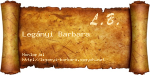 Legányi Barbara névjegykártya